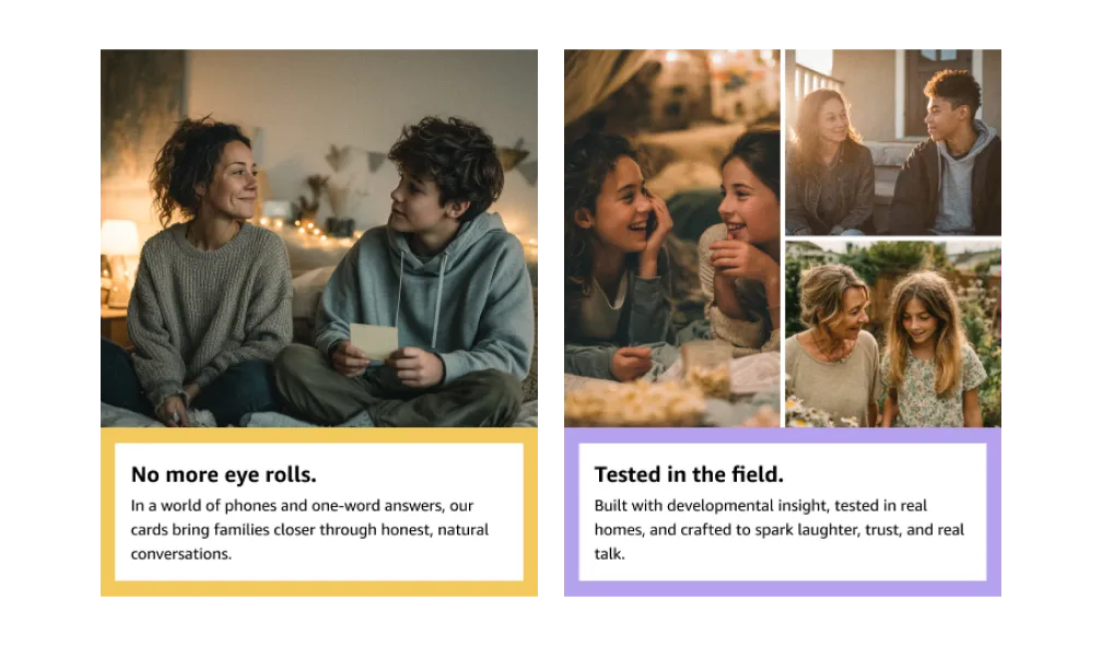 Two Unplugged Moments Brand Story cards show people sharing conversations.